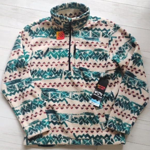BILLABONG NEW A DIV Boundary Mock Neck Fleece Jacket - Picture 1 of 16